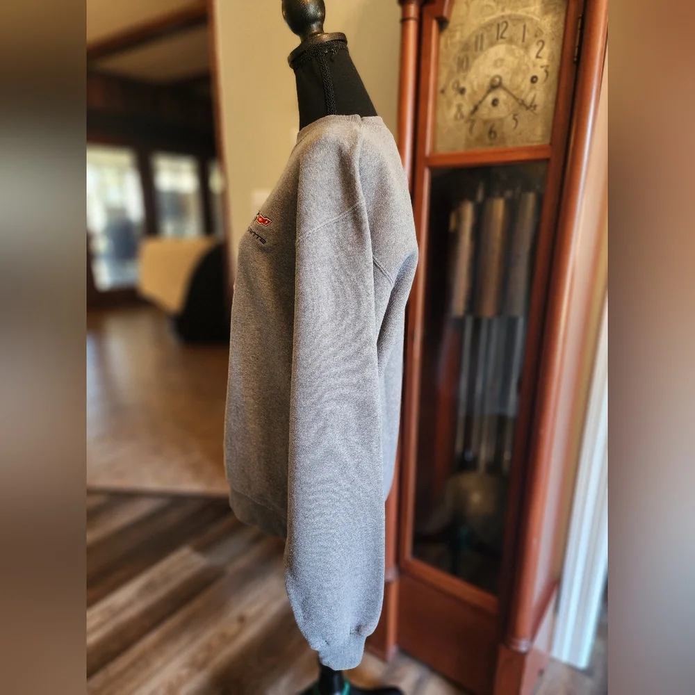 Big Cotton grey men's sweatshirt, corvette emblem, size medium